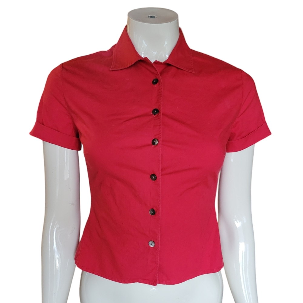 XSP red button up by Tahari